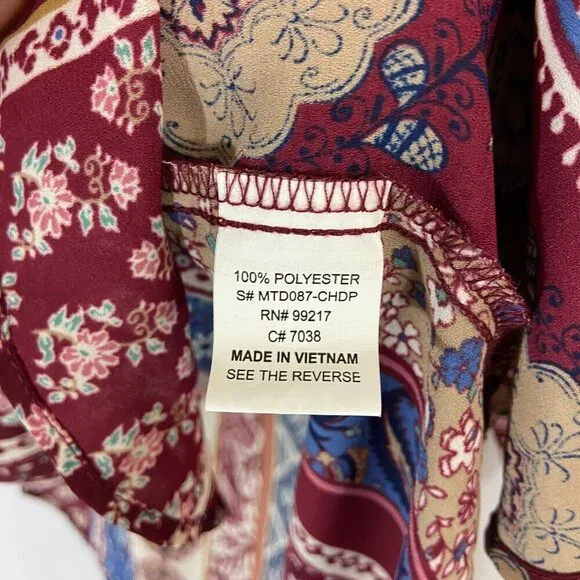 Moa Moa Women's Blouse Top Scoop Neck 1/2 Sleeve Boho Floral Size L New w/o Tags - Picture 6 of 6